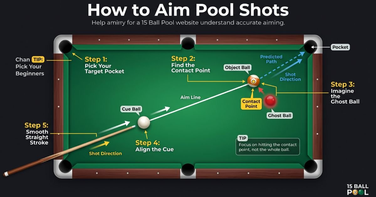 Aiming pool shots